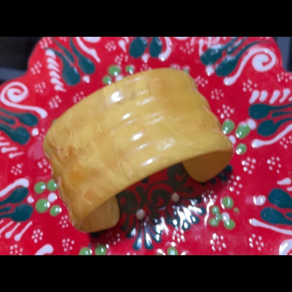 Vintage Catherine Stein Bakelite cuff bracelet.